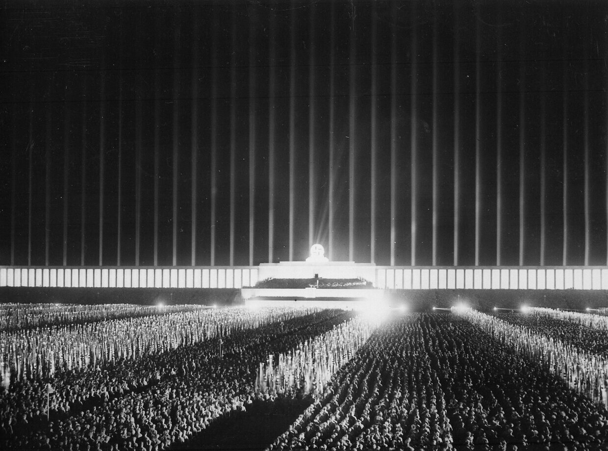 The Cathedral of Light circa 1937 (Author Unknown/Wikimedia Commons/Public Domain)